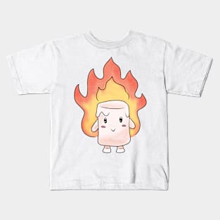 Marshmallow on fire Kids T-Shirt